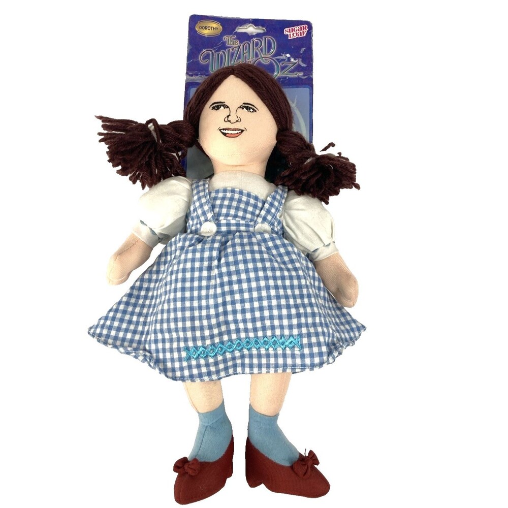 Wizard of Oz Dorothy Plush Doll 14" Cloth Rag Doll Ruby Slippers Vintage License